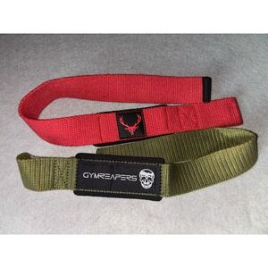 Gymreapers & Bucked Up Lifting Wrist Straps for Weightlifting Military Green 18"
